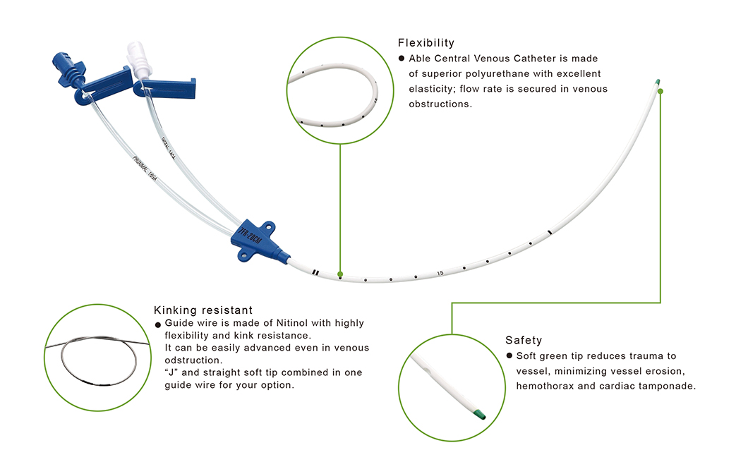 Disposable Medical Single/Double/Triple Central Line Lumen Central ...