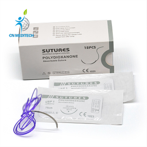 Absorbable Polydioxanone Monofilament Suture with Reverse Cutting Needle