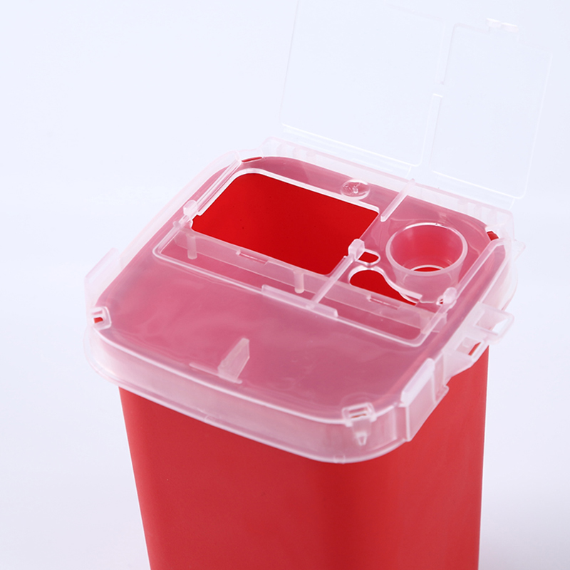 Disposable Hospital Medical Needle Waste Box 1L Plastic Sharps Container